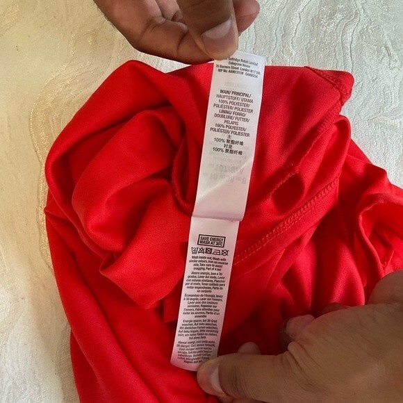 NWT Miss Selfridge Red Floral Cold Shoulder Mini Dress US 6 - Picture 7 of 8